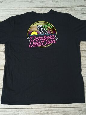 October's Very Own OVO Neon Sign Black T Shirt Men Size XXL